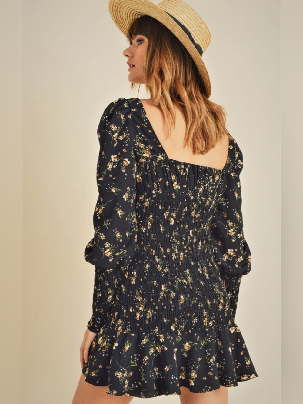 Reset by Jane Black Floral Smocked Mini Dress
